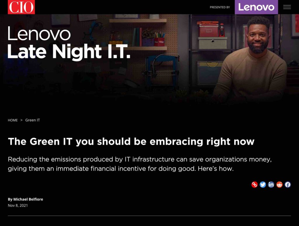 Lenovo-sponsored article in CIO